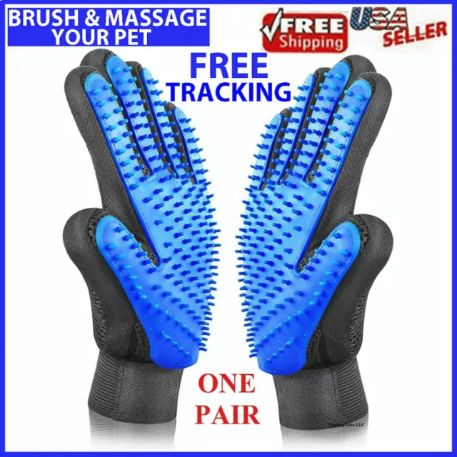 Pet Hair Brush Dog Cat Comb GLOVE Grooming Remover Mitt Fur Massage DeShedding