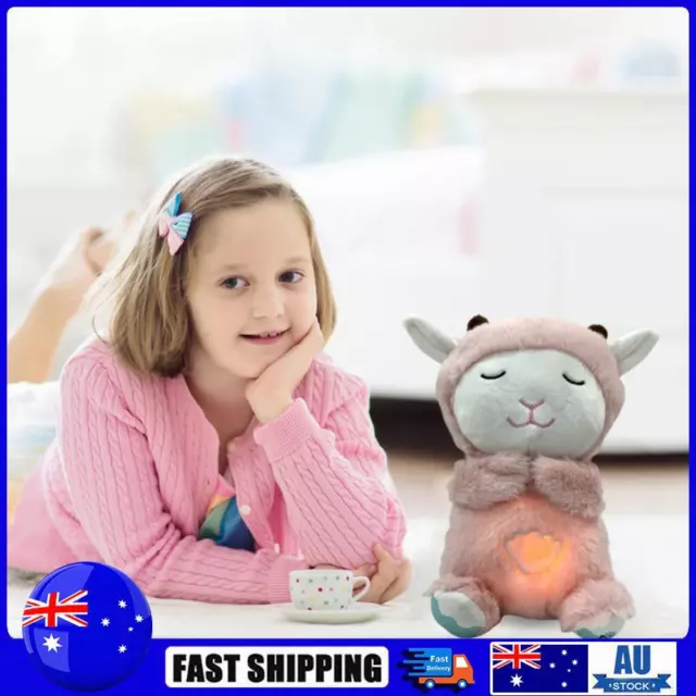Little Lamb Musical Baby Toy with Music Lights Rhythmic Breathing Motion (Pink)