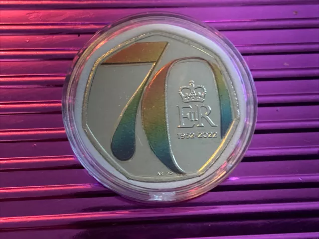 Celebrating 🥳 70 Years 50p Uncirculated 2022 Royal Mint Collectable Rare