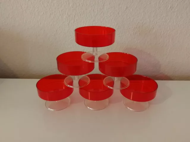 Original DDR Eisbecher - Eisschalen aus Kunststoff in rot