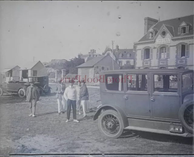 Voiture Photo NEGATIVE Plaque verre Stereo c1925 Vintage V28L11n6
