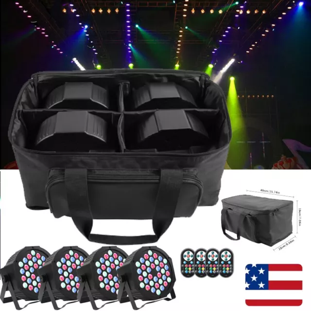 36 LED RGB Par Can Stage Lights Flat DMX DJ Bar Uplighter Lighting with Bag