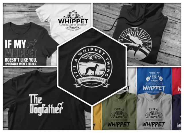 Whippet T Shirt Hoodie Dog Walking Owner Gift B2G1F!