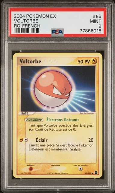 Carte Pokemon Voltorbe 85/112 EX Rouge feu Vert Feuille PSA 9 ⚡️⚡️