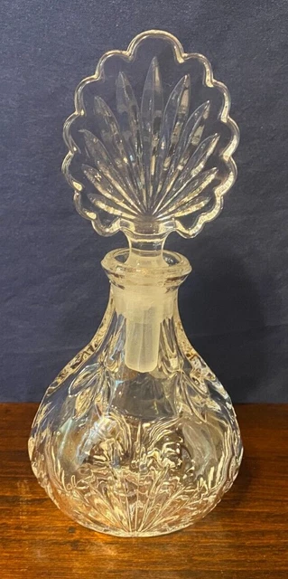 Hofbauer German Perfume Bottle, Seashell Top 24% Lead Crystal