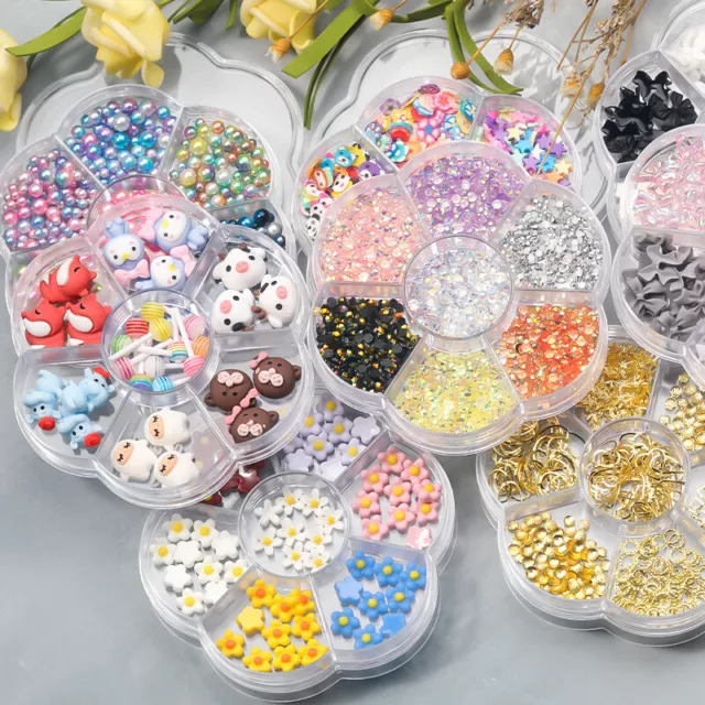 Mixed Size Glass Nail Art Rhinestones Flatback AB Crystal 3D Gem Decoration DIY