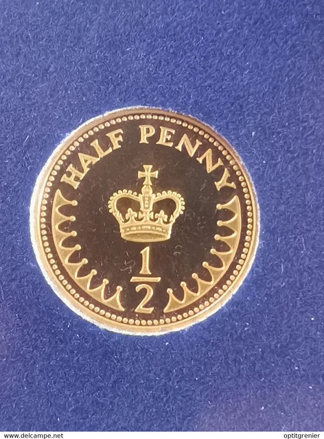 1/2 Half Penny 1982 Unc Proof Issue Du Coffret / Angleterre Grande Bretagne Roya