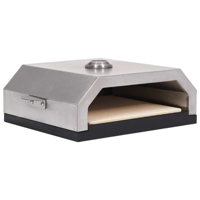Pizzaofen mit Keramikstein für Gas-Kohlegrill BBQ Pizza Grill Ofen vidaXL 3