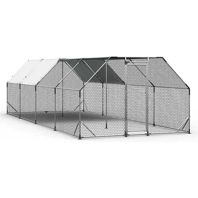 OUTDOOR METAL CHICKEN Coop Large Walkin Chicken Run Pen with