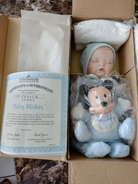 The Ashton Drake Galleries Disney Babies Porcelain Doll Baby Mickey