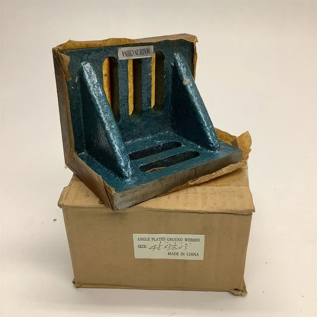 New In Box 4 1/2'' x 3 1/2'' x 3'' Slotted Angle Plate Groun Webbed End U4 New In Box 4 1/2'' x 3 1/2'' x 3'' Slotted Angle Plate Groun Webbed End U4