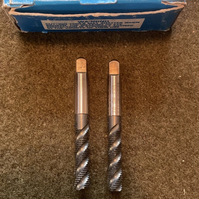 GTD 1/4-28 STI Spiral Flute Bottoming Tap Greenfield New 2 Pc.  USA