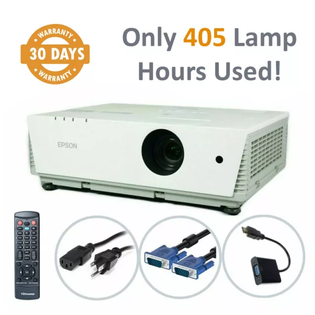 Epson PowerLite 6100i 3LCD Projector 3500 ANSI Only 405 Lamp Hours Used bundle