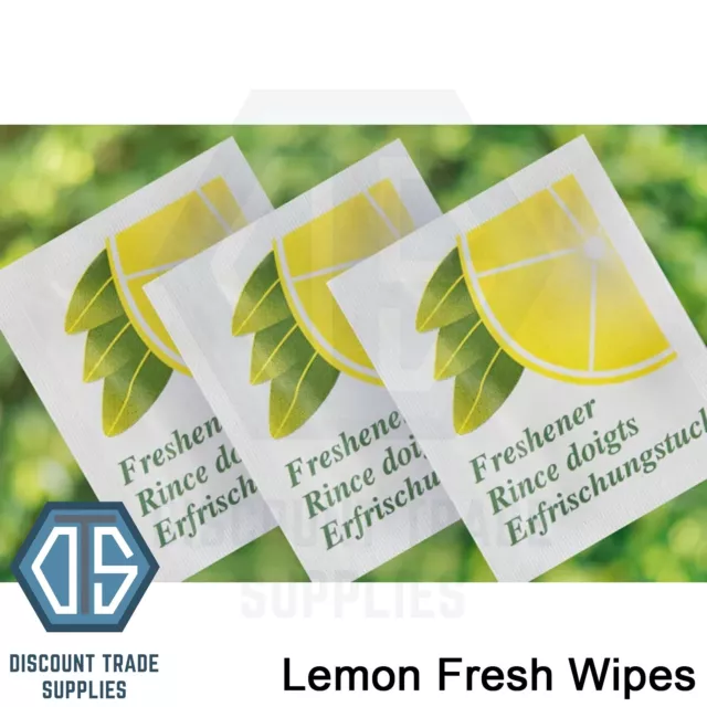 Lemon Scented Fresh Wet Wipes Individually Wrapped | Hand/Hot/Cold/Fragrant/Food