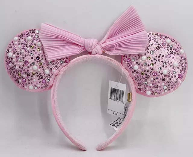 Rare Pearl 2021 BaubleBar Disney Parks Minnie Ears Headband Millennial Pink Bow