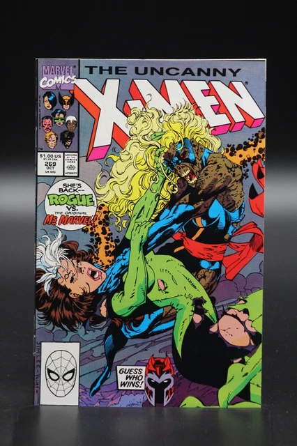 Uncanny X-Men (1963) #269 Jim Lee Cover & Art Ms. Marvel VS Rogue Magneto NM-