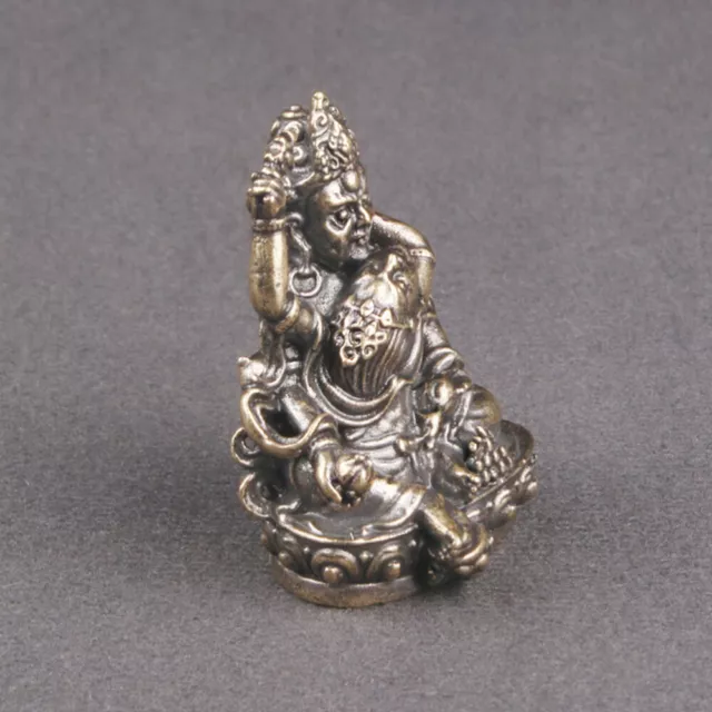 Retro Brass Decor God of Wealth Craft Figurine Buddha Statue Sculpture Indoor