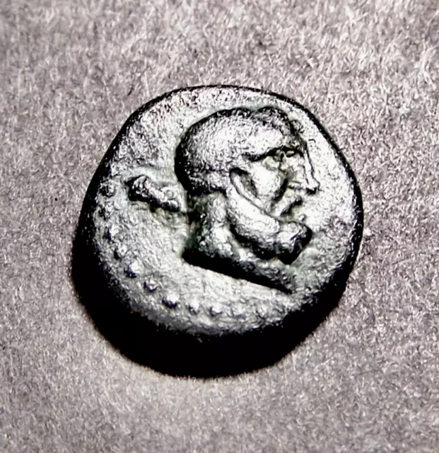 Greek Coin, HERCULES w/ Gnarled Club & WInged Thunderbolt, 14mm, c 2nd Cent. BCE