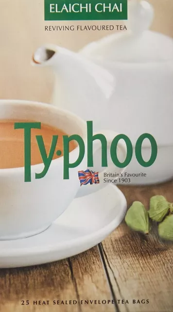 Typhoo Elaichi (CARDAMOM) tea 25 TEA BAGs Free Shipping World Wide