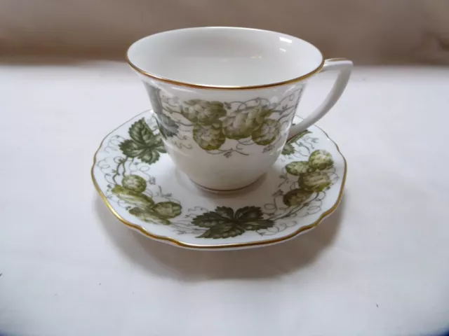 Royal Worcester Vintage Bone China Coffee Cup & Saucer Worcester Hop Mathon