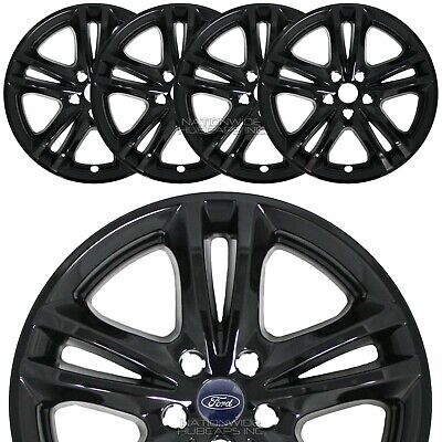 4 for 2015-2019 Ford Fusion 17" Snap On Black Wheel Skins Rim Covers Hub Caps