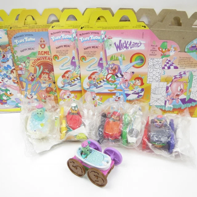 TINY TOONS FLIP Cars Vintage 1990 Mcdonalds Happy Meal Toys Set Of