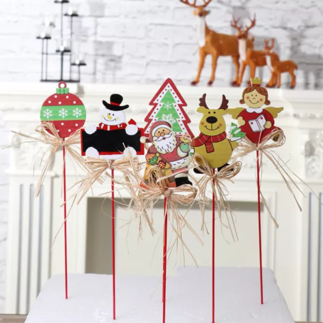 6 piezas decoraciones de cupcakes navideños adornos navideños