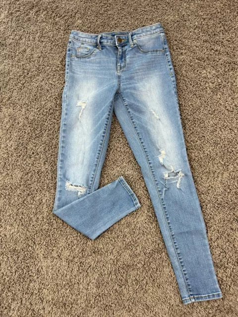 Mossimo Denim High-Rise Jegging Jeans Women's 0/25 Blue Distressed Stretch