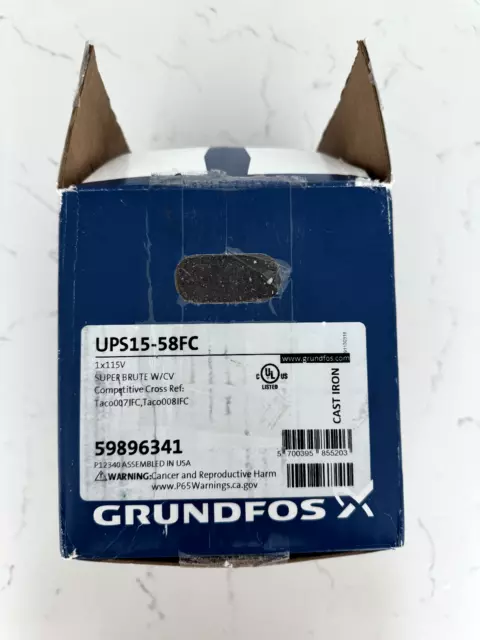 Grundfos 59896341 UPS15-58FC Super Brute Circulator, Red Small (PARTS OR REPAIR)