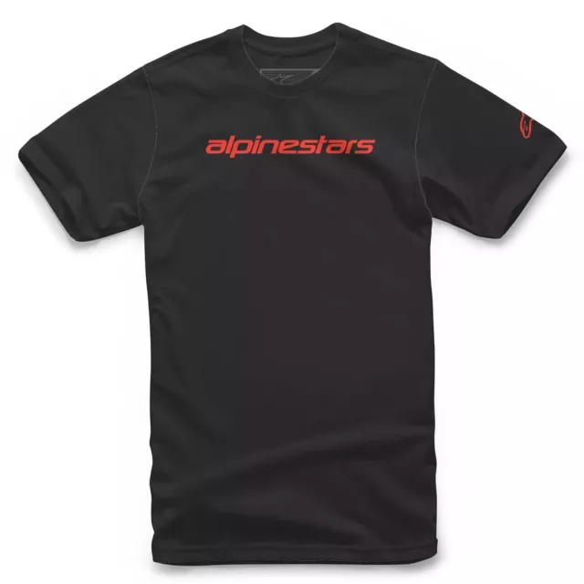 Alpinestars Linear Wordmark Tee T-Shirt Black/Red AS1272020152373 Size Small