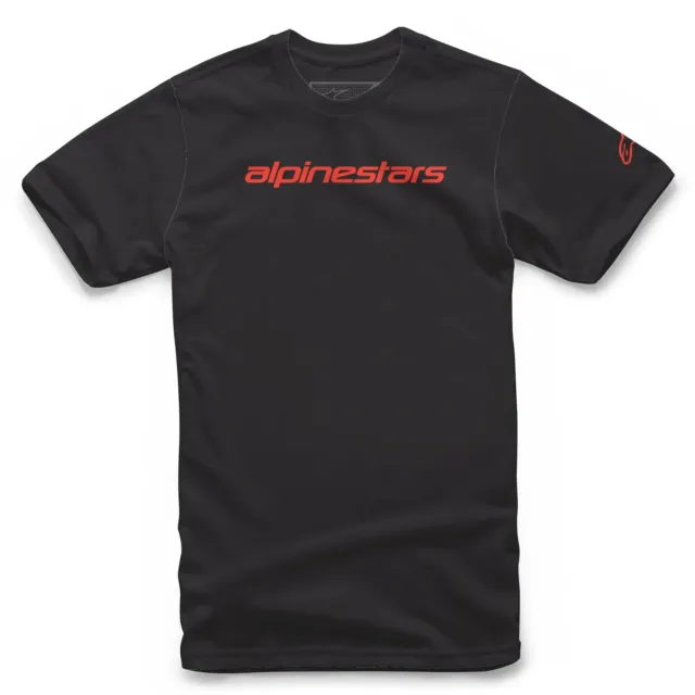 Alpinestars Linear Wordmark Tee T-Shirt Black/Red AS1272020152376 Size X-Large
