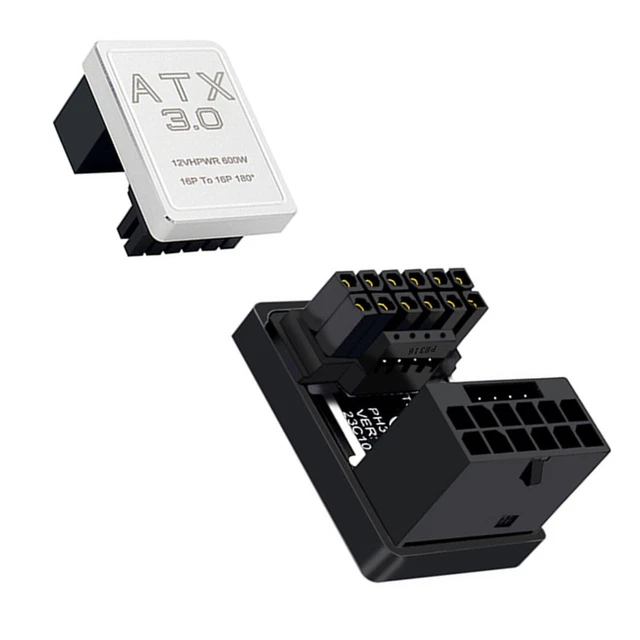 12+4 16PIN 600W ATX3.0 12VHPWR 180 Angled Turning Connector Power ...