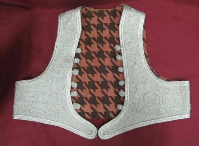Antique 19C. Muslim Islamic Ottoman Tinsel Vest Bodice Silk Velvet & Cotton