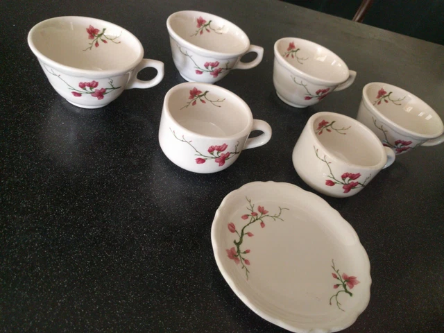 7 Syracuse China Restaurant Ware Berkeley Coffee Cup Plate Harvey House Railroad