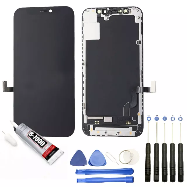 Vitre Tactile + Ecran Lcd Pour Iphone 12 Mini 5.4" Bleu + Outils + Colle