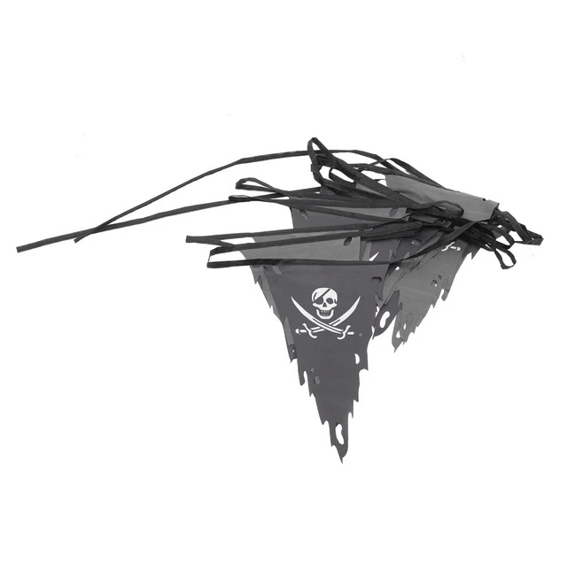 Bandiera Pirata 3x5 Piedi - Teschio E Ossa Rosse Su Sfondo Nero - Foto 3