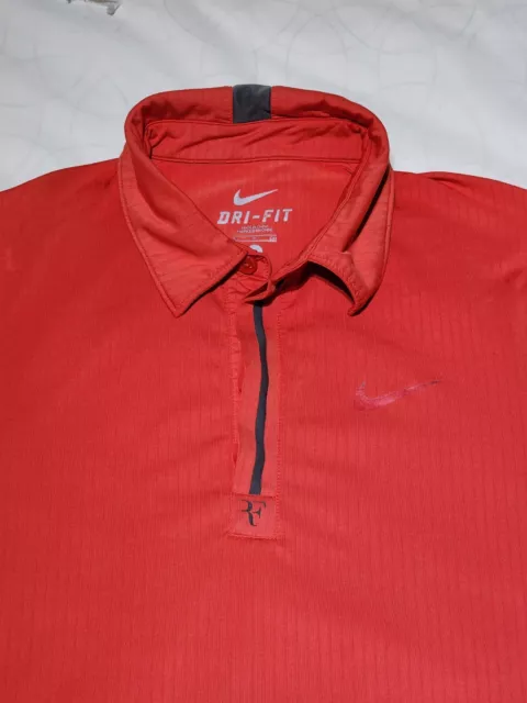 Roger Federer Nike Red 2010 Indian wells Tennis Polo Shirt Rare  Size:S   RF