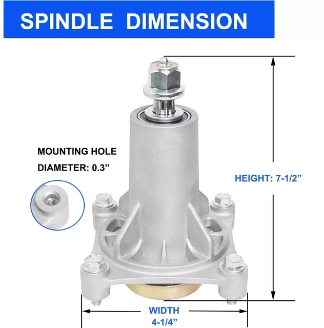 2-Pack Mower Deck Spindles For 42" 46" 48" Decks - Fits Husqvarna, Craftsman, Poulan, AYP