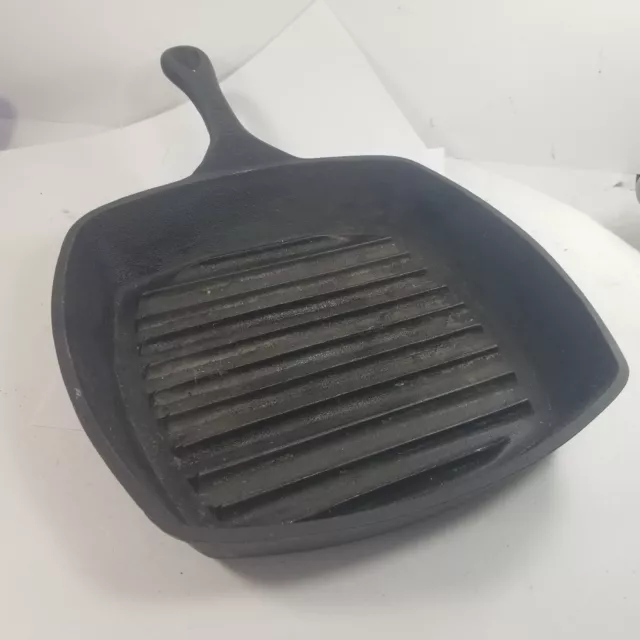 Emeril Lagasse Cast Iron 10" Square Skillet Grill Ribbed Fry Pan