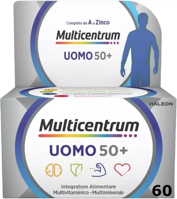 Uomo 50+ Integratore Alimentare Multivitaminico Con Vitamina D3 Contro La Stanch