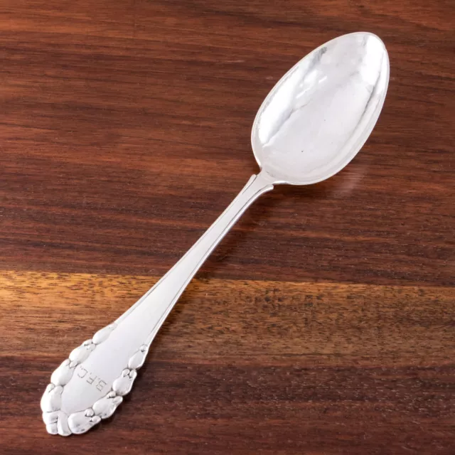 EARLY GEORG JENSEN DANISH .830 SILVER SERVING SPOON LILY OF THE VALLEY c.1915
