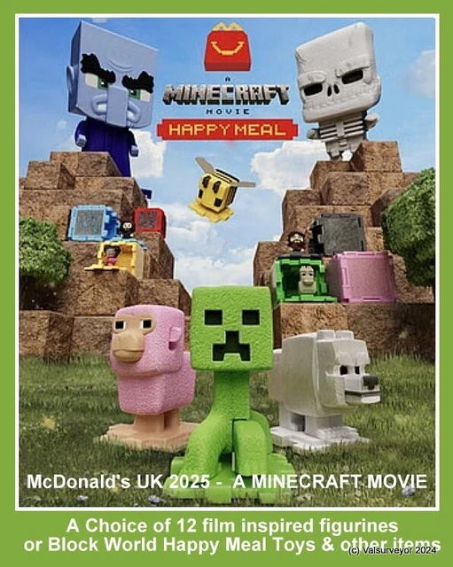 MCDONALD'S HAPPY MEAL UK 2025 "A MINECRAFT MOVIE" Choice of collectable