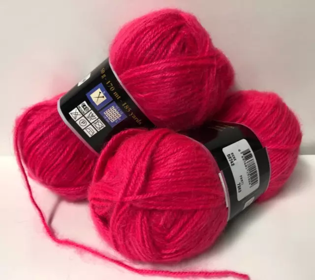 lot 10 pelotes de laine alpaga rose fuchsia/ très douce