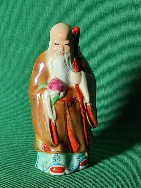 Vintage Porcelain Deity Figurine Shouxing Chinese God of Longevity