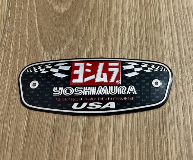 Yoshimura Metal Badge Exhaust Sticker Decal Heatproof 130mm x 50mm