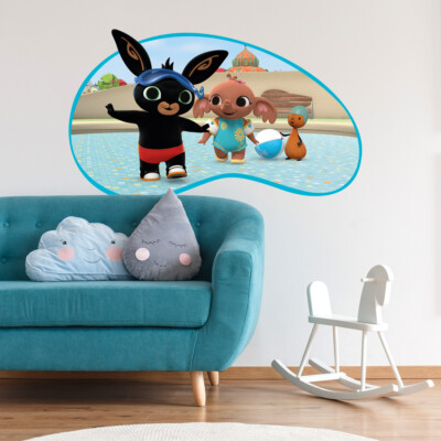 Bing B_CP0001 Adesivo per bambini effetto tessuto cartone animato Bing e Hoppity 