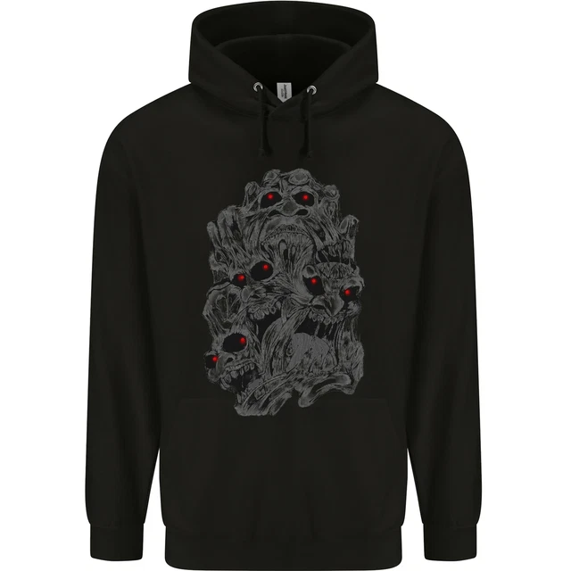 Skull Disorder Heavy Metal Biker Gothic Mens 80% Cotton Hoodie