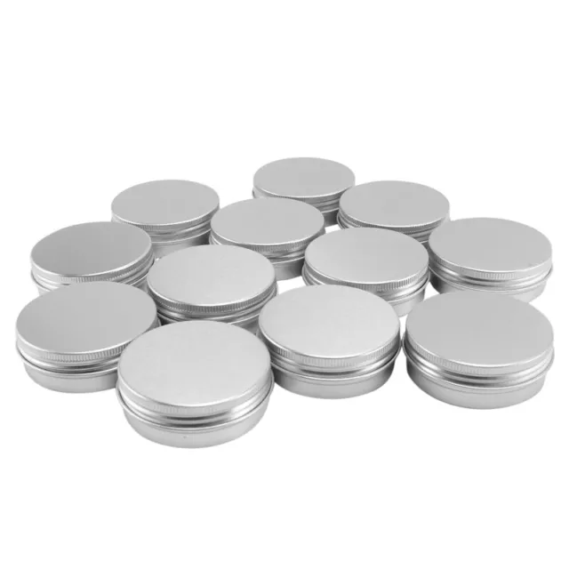 12 x 50ml Aluminium Make up Pots 50ml Capacity Empty Small Cosmetic/Candle/ TiU2