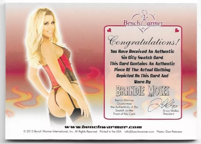 2024 Benchwarmer Emerald Archive Brandie Moses 2013 Vegas Baby Swatch Card 2/2