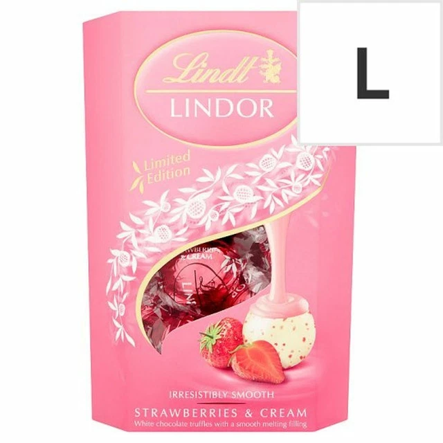 LINDT LINDOR STRAWBERRY And Cream Truffles 200G £9.79 PicClick UK